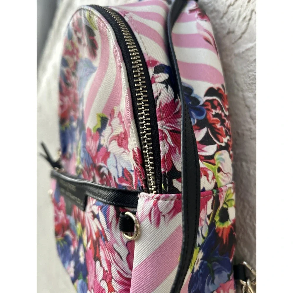 Victorias Secret x Mary Katrantzou Floral Stripe Mini Backpack Pink Multi Gold